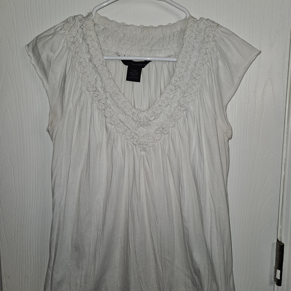 Calvin Klein Jeans White Short Sleeve Top